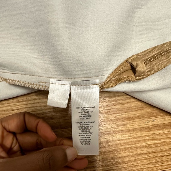 ELIE ELIE TAHARI Faux Leather Pencil Straight Tan Skirt - Picture 15 of 16